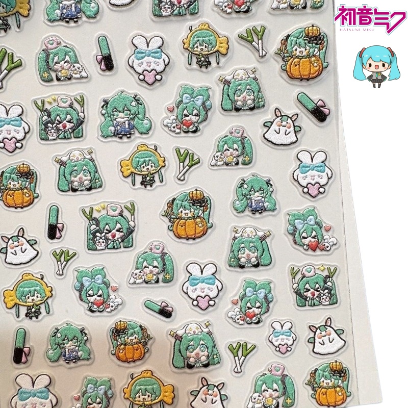 Nail Art Love - Cute Hatsune Miku Nail Stickers New‑Process