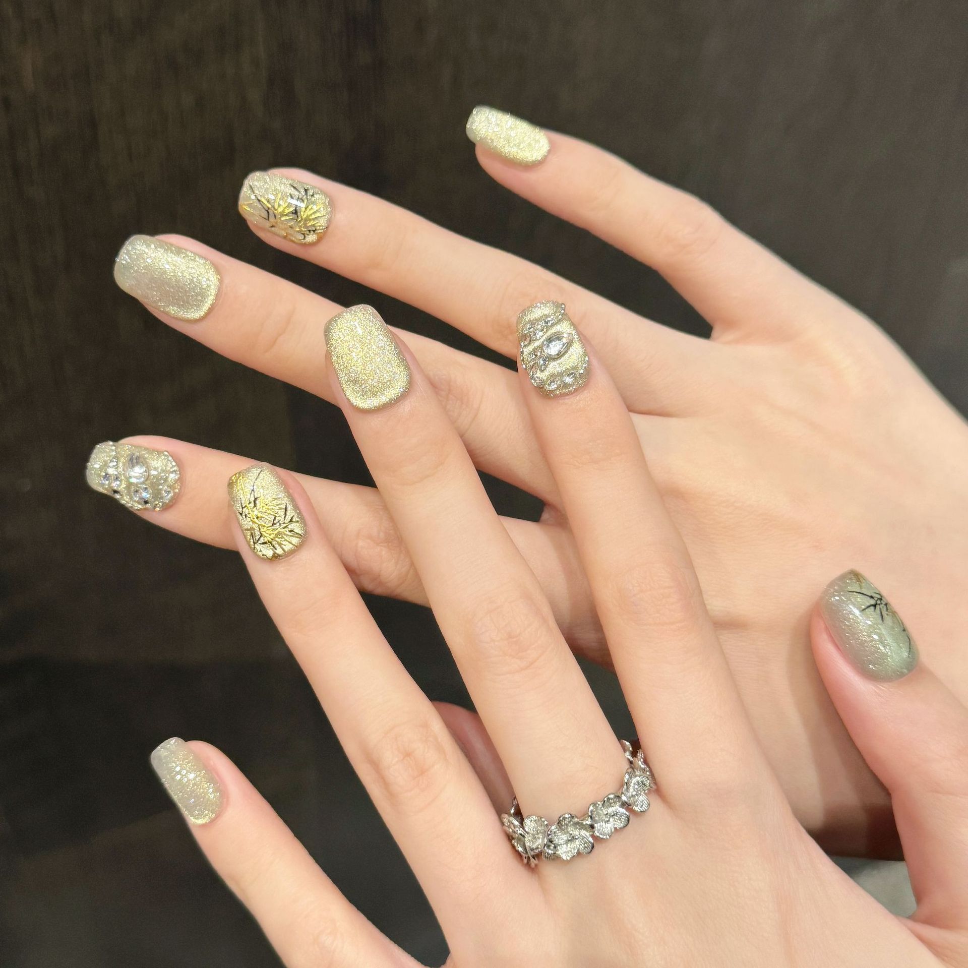 10pcs New Chinese Style Handma - Nail Art Yellow 评论和价格