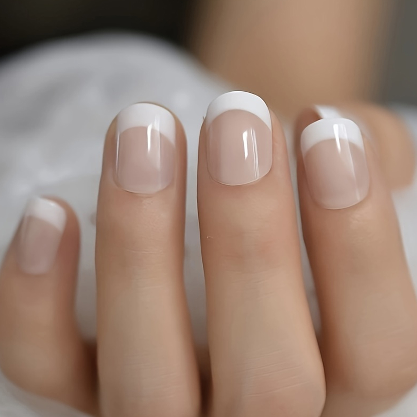 24PCS French White Border Shor - Nail Art French 评论和价格