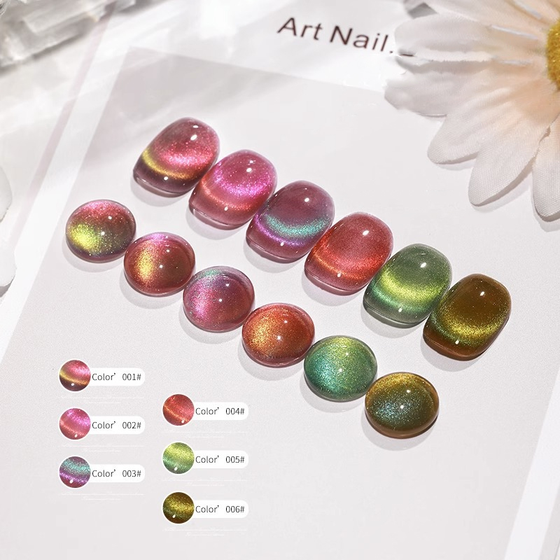 6 Colors Aurora Cat Eye Magnet - Nail Art Rainbow 评论和价格