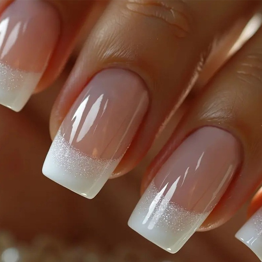 24pcs/set Medium Square fake n - Nail Art French 评论和价格