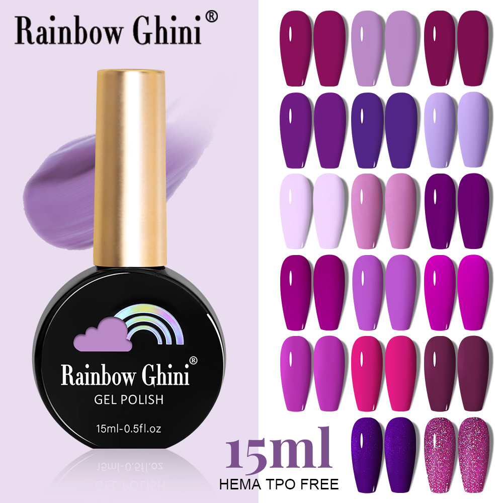 RG 15ml 17 Colors Purple Serie - Nail Art Rainbow 评论和价格