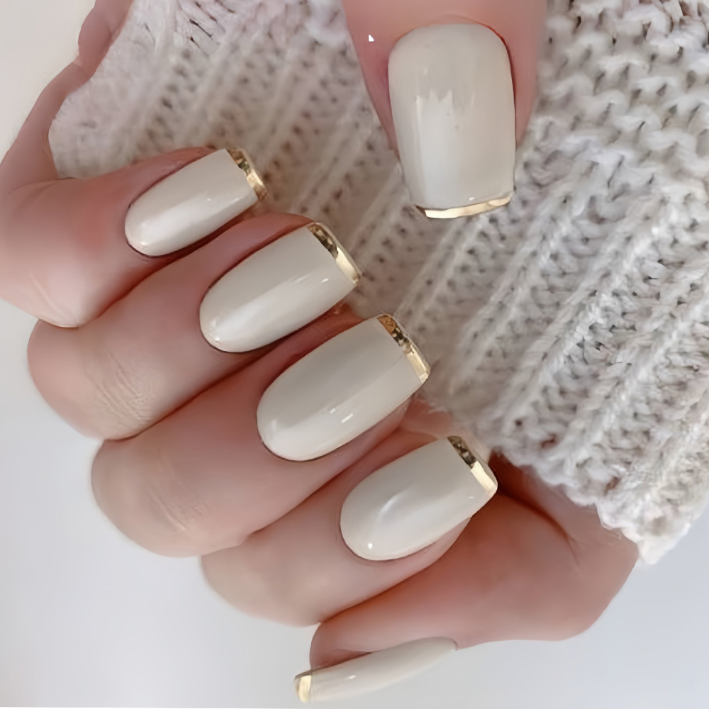 Medium fake nails for women Be - Nail Art French 评论和价格