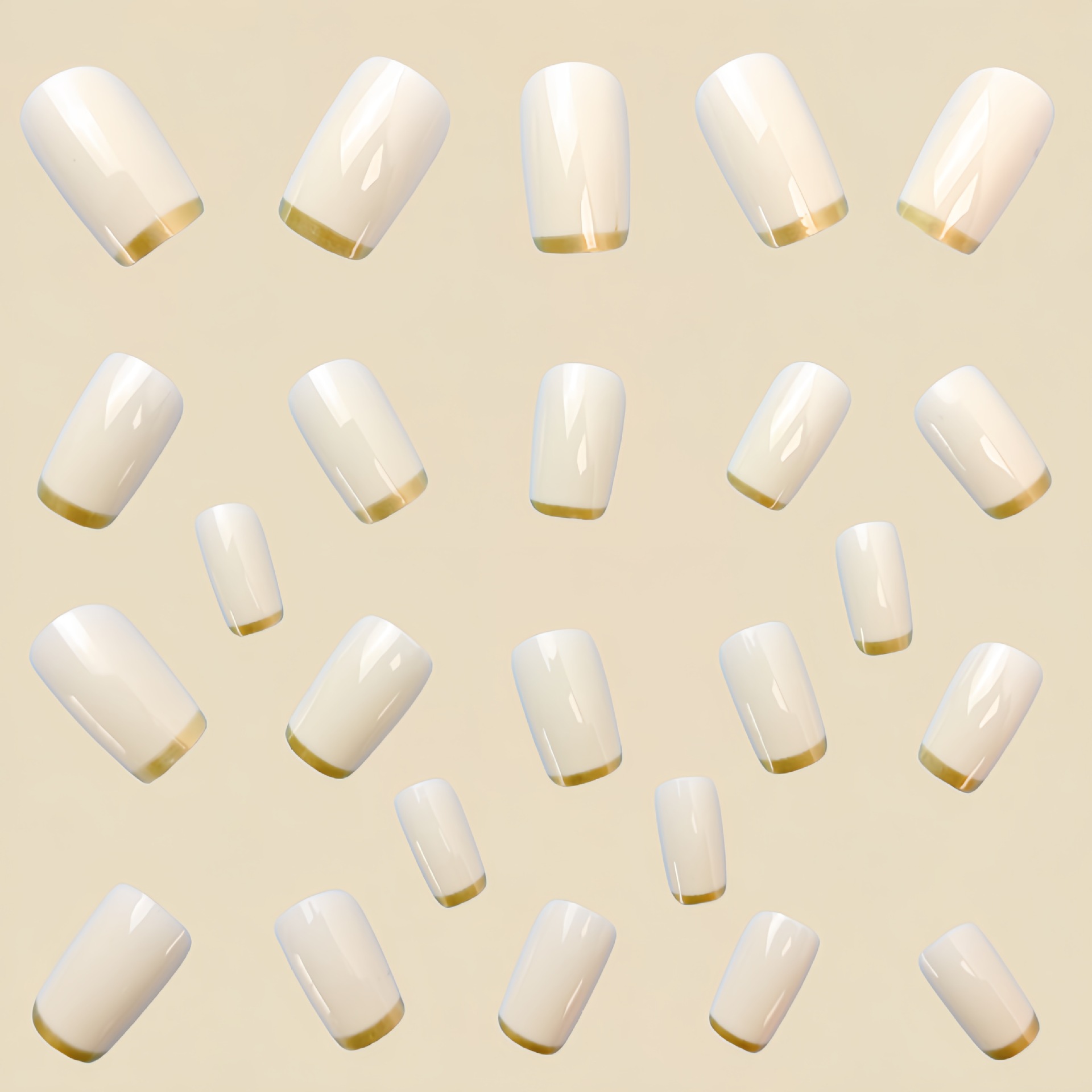 Medium fake nails for women Be - Nail Art French 评论和价格