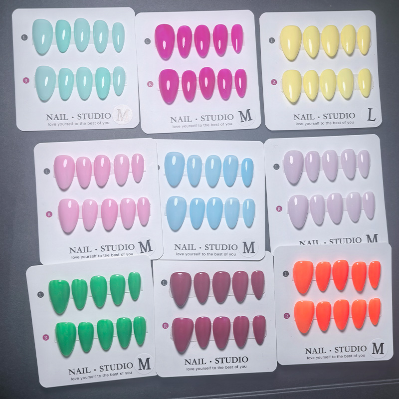 10pcs Almond Press on Nails Ha - Nail Art Yellow 评论和价格