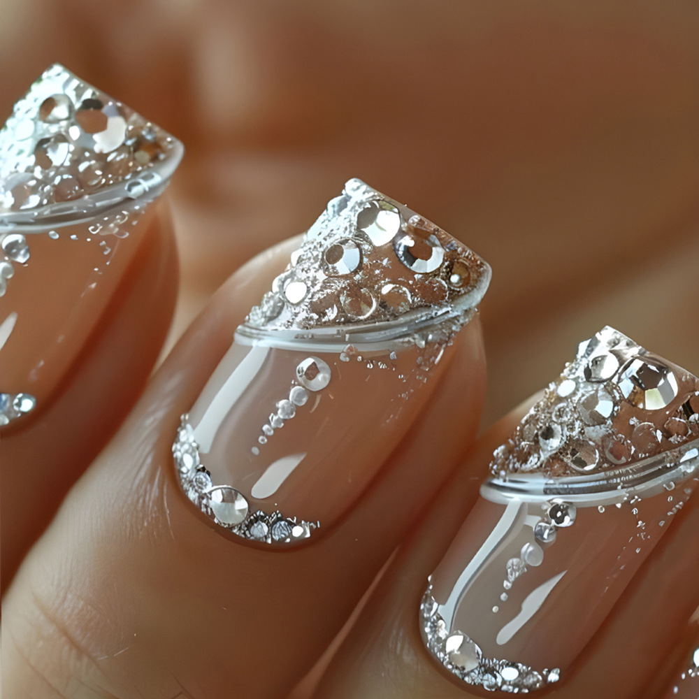 24Pcs Irregular French Fake Na - Nail Art French 评论和价格