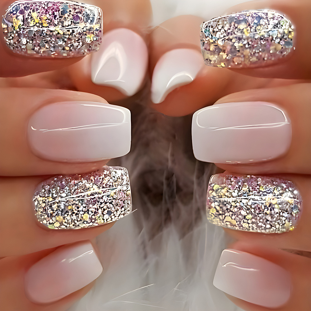 24Pcs Irregular French Fake Na - Nail Art French 评论和价格