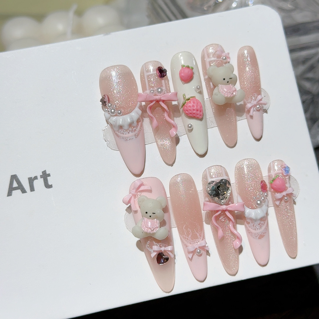 10pcs Cute Bear Rabbit Press O - Nail Art Yellow 评论和价格