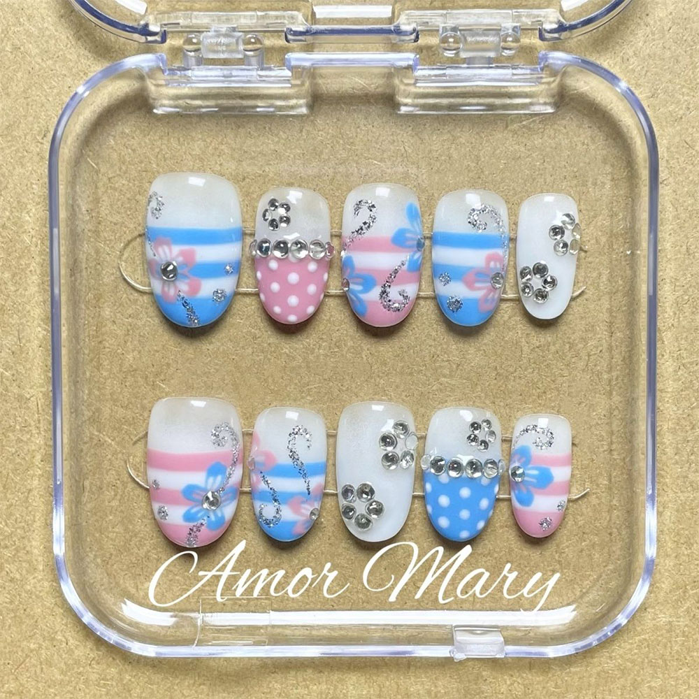 Summer Fresh 3D Flower Diamond - Nail Art Love 评论和价格