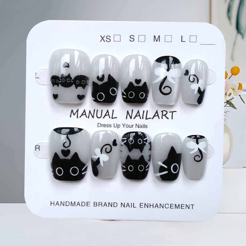 10Pcs Cute Cartoon Black Cat a - Nail Art Eye Cat 评论和价格