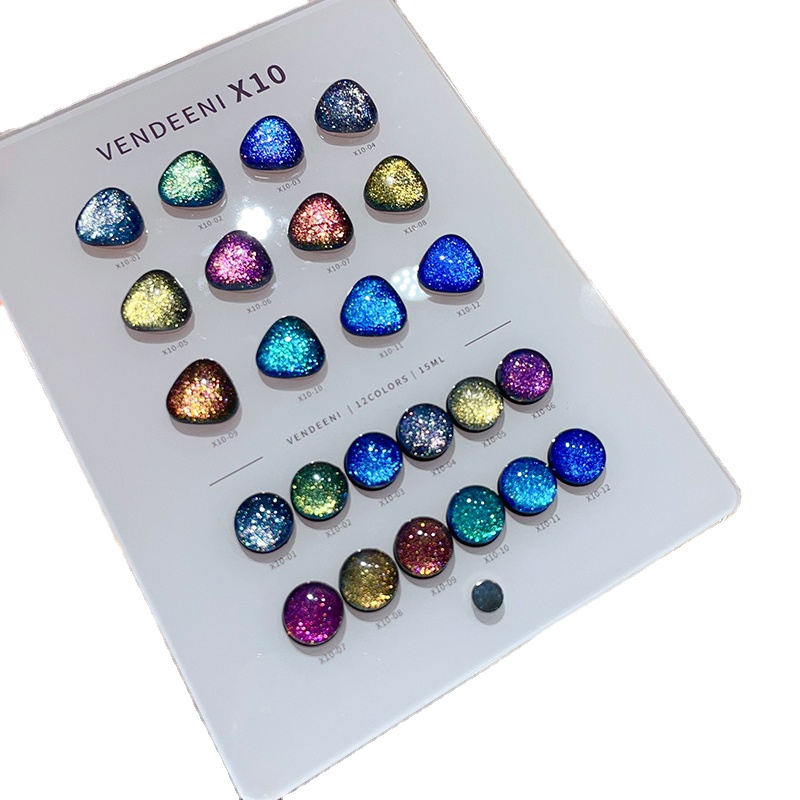 VENDEENI 18 Colors 12 Color Gl - Nail Art Eye Cat 评论和价格