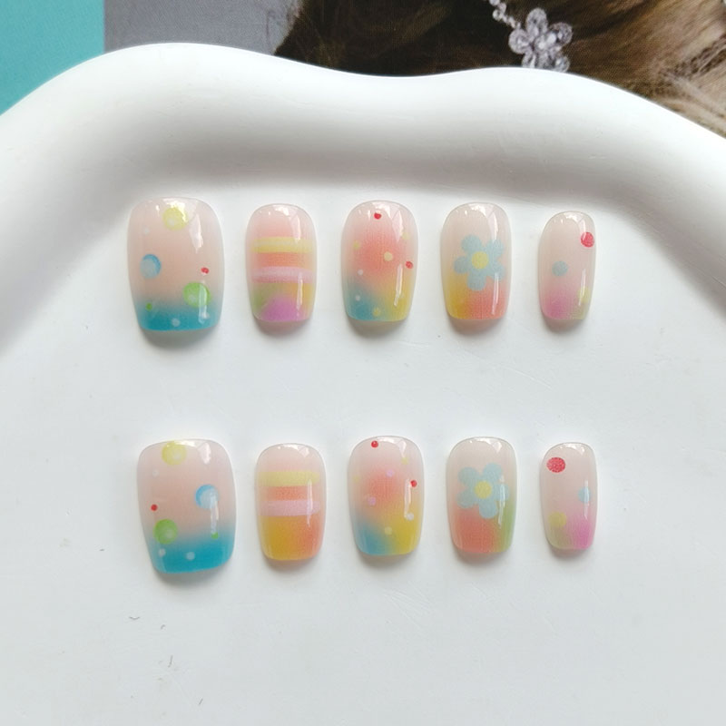 10Pcs Rainbow Bubble Gum Sweet - Nail Art Rainbow 评论和价格