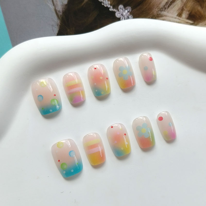 10Pcs Rainbow Bubble Gum Sweet - Nail Art Rainbow 评论和价格