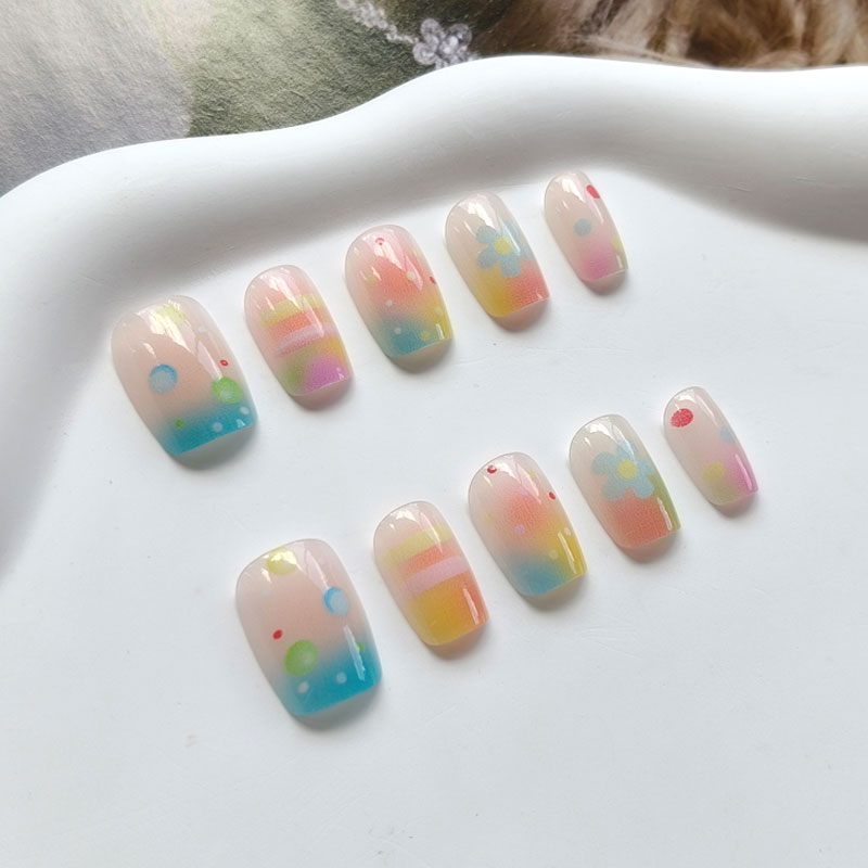 10Pcs Rainbow Bubble Gum Sweet - Nail Art Rainbow 评论和价格
